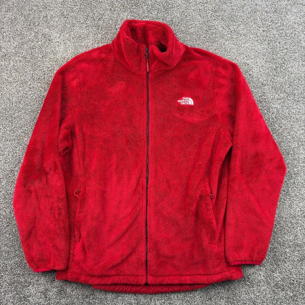 The North Face Fleece Jacket Women's XL Red Osito Full Zip High Pile Soft